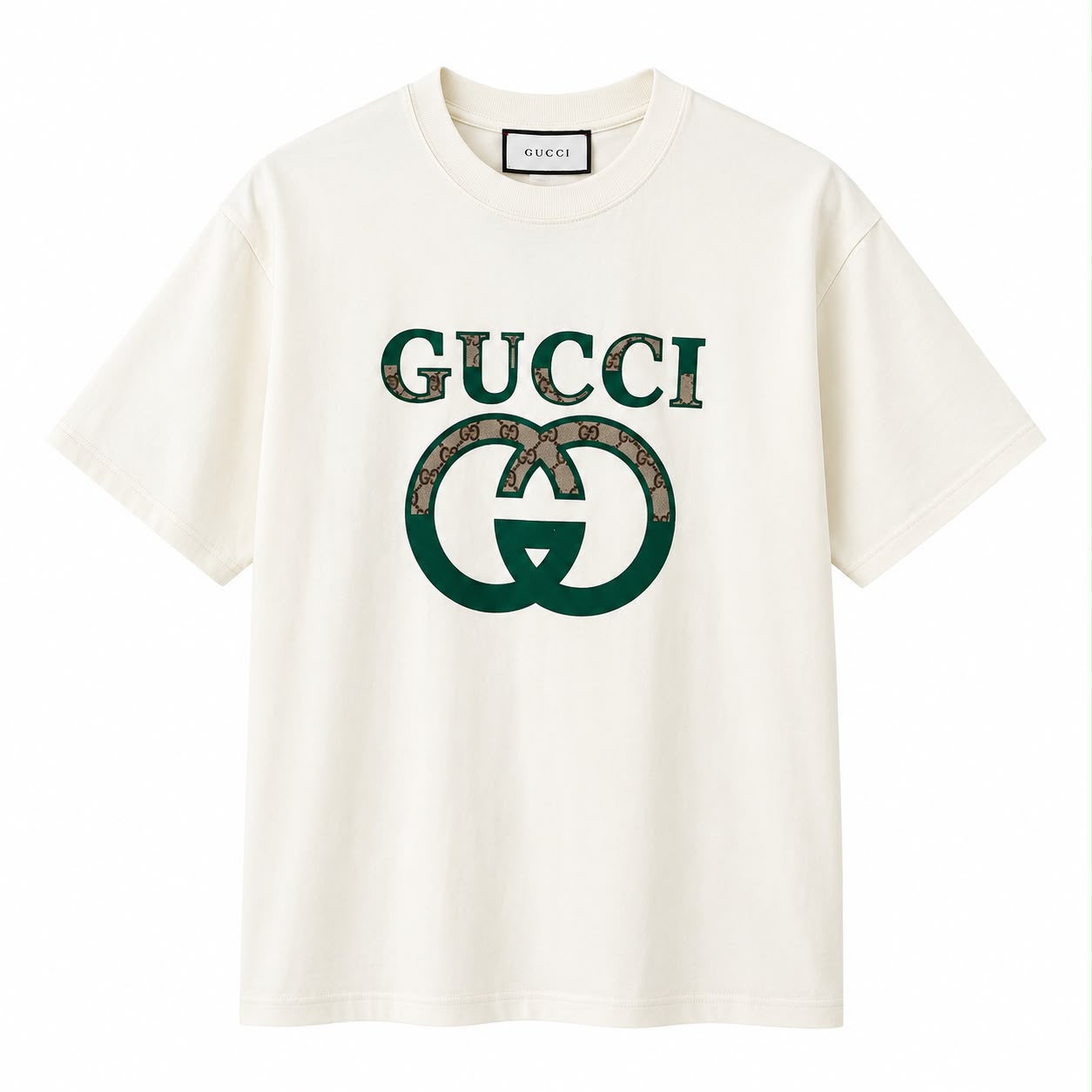 Gucci Monogram Premium White Tshirt For Men