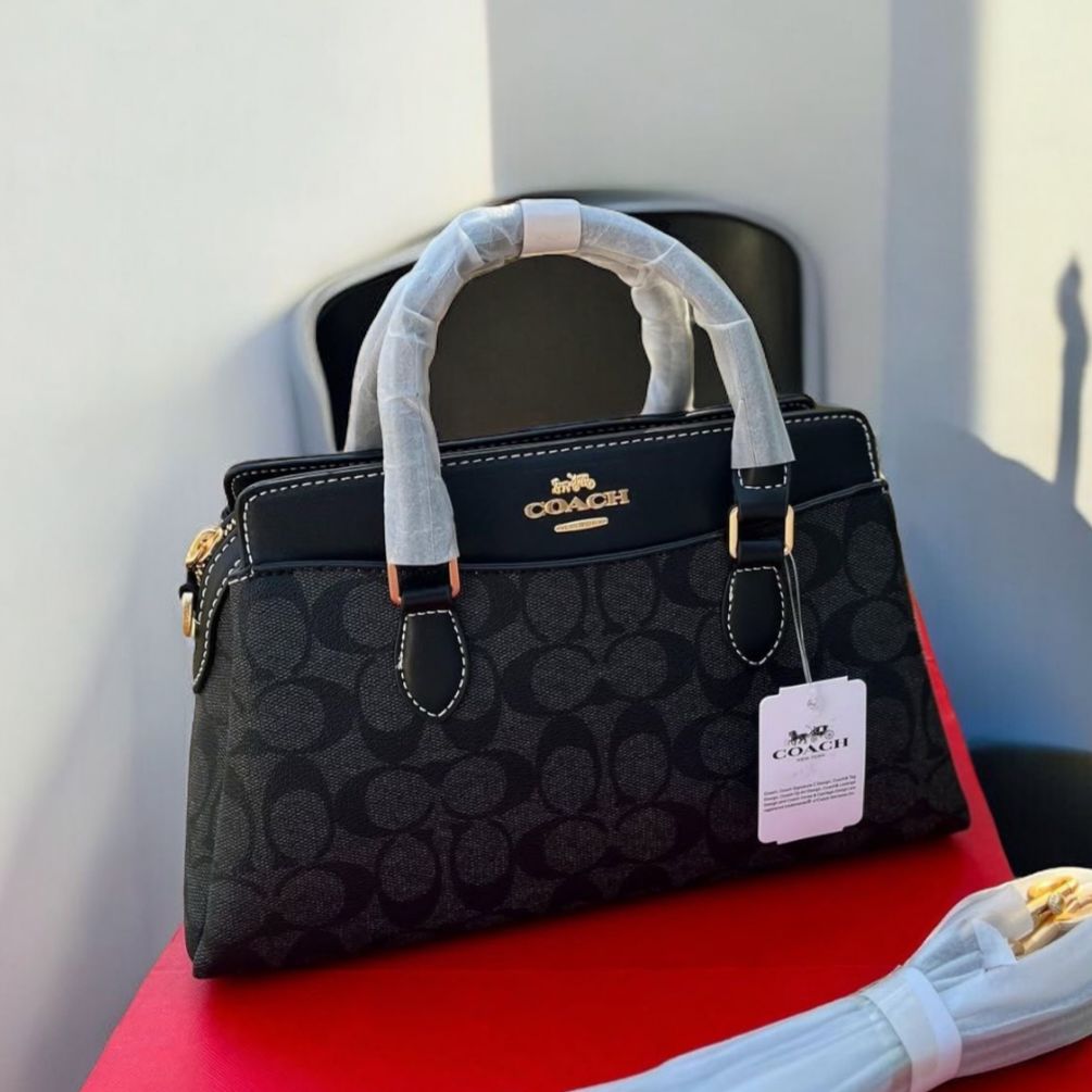 Coach Darcie Carryall Black Medium Handbag (With Box)