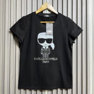Karl Lagerfeld Black Classic Tshirt For Women