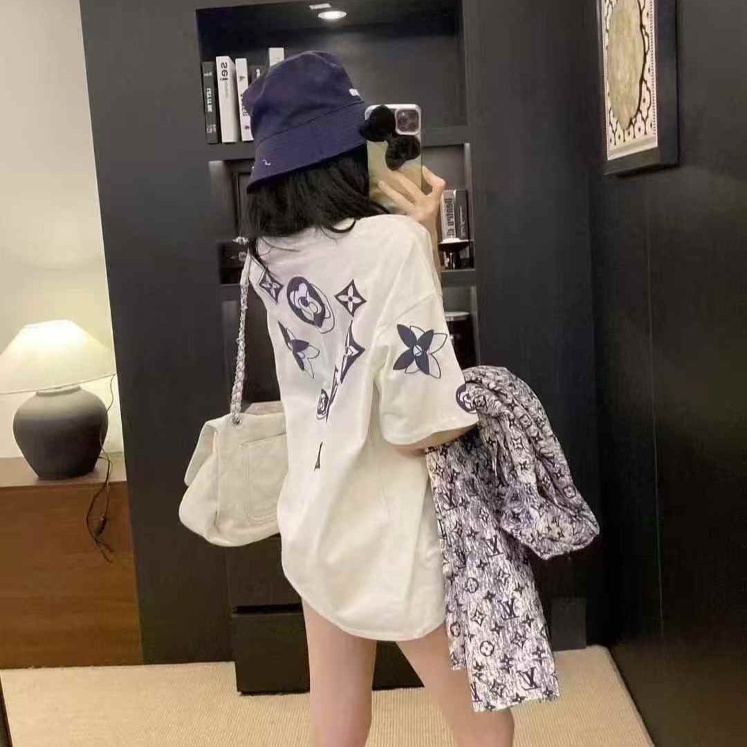 Louis Vuitton White Printed Oversized T-shirt For Women