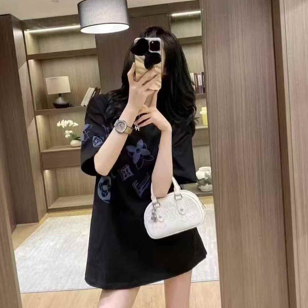 Louis Vuitton Black Printed Oversized T-shirt For Women