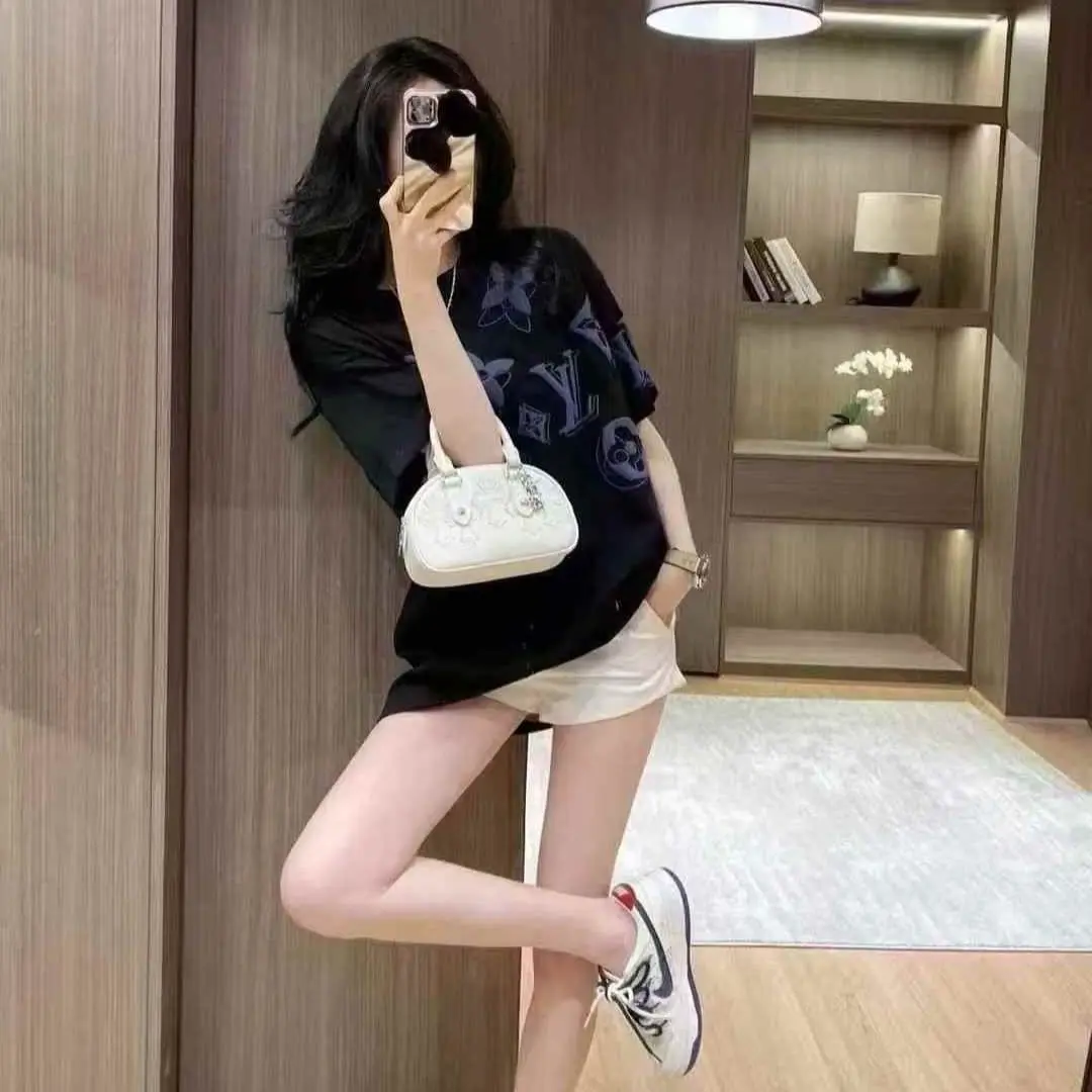 Louis Vuitton Black Printed Oversized T-shirt  For Women