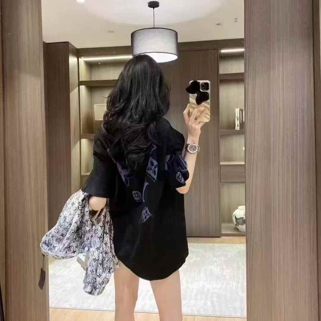 Louis Vuitton Black Printed Oversized T-shirt For Women
