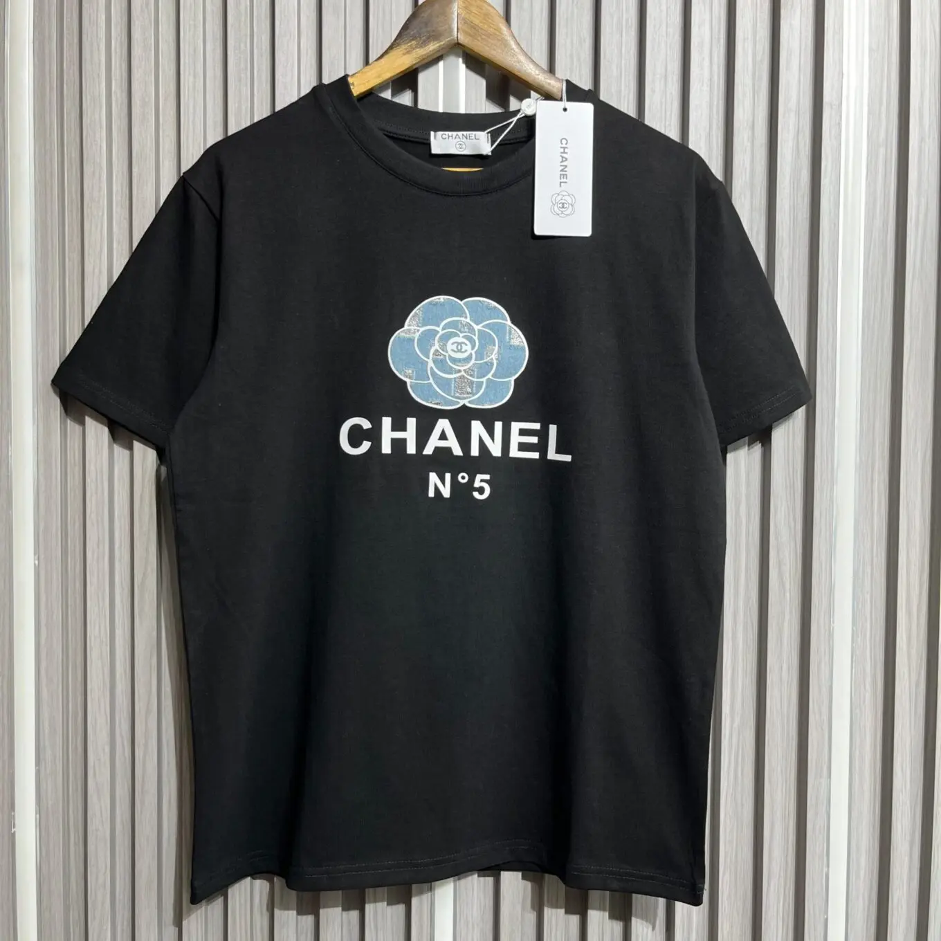Chanel Flower Black Oversized T-shirt  For Women