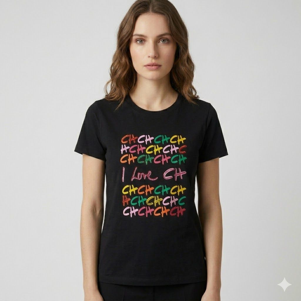 Carolina Herrera Black Love Tshirt For Women