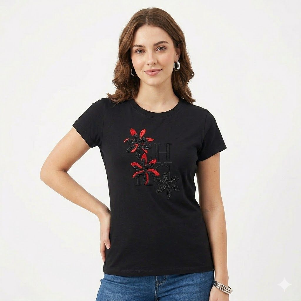 Carolina Herrera Black Tshirt For Women