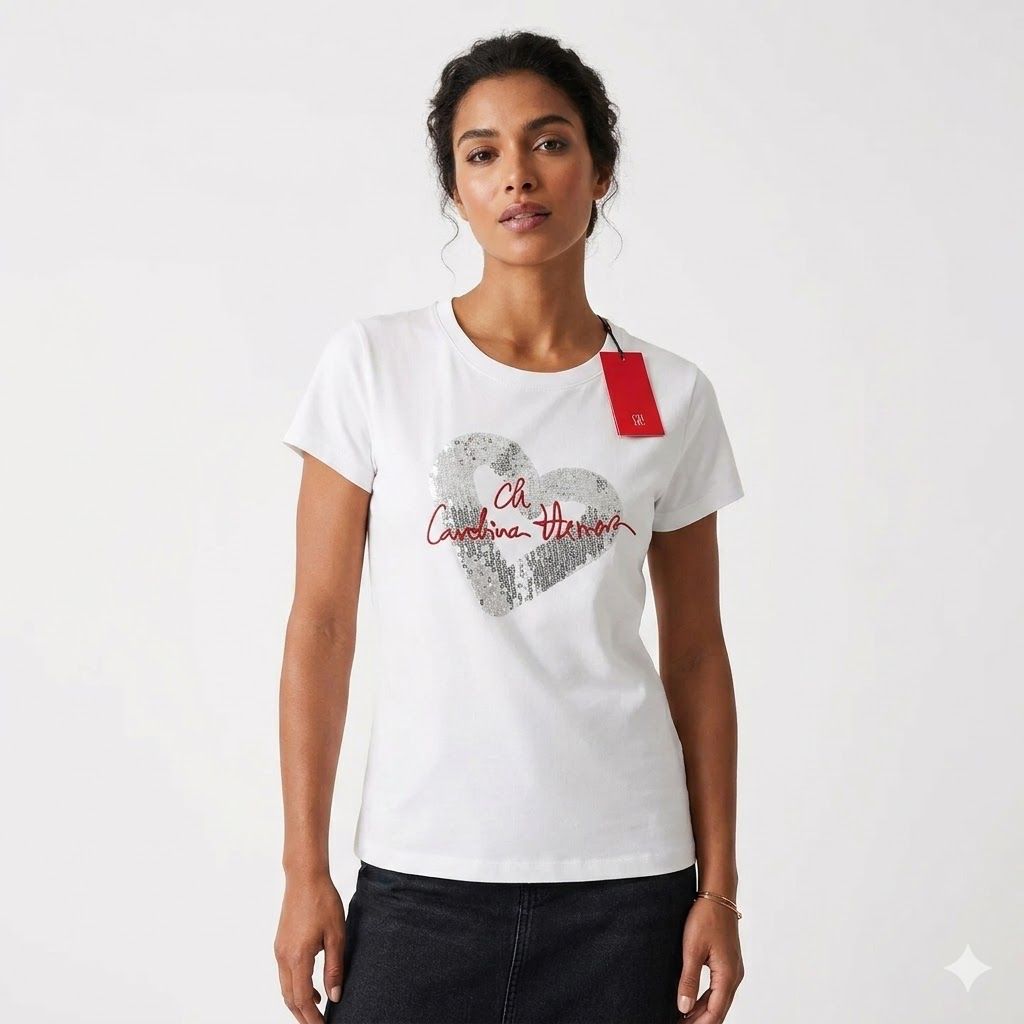 Carolina Herrera White Love Tshirt For Women