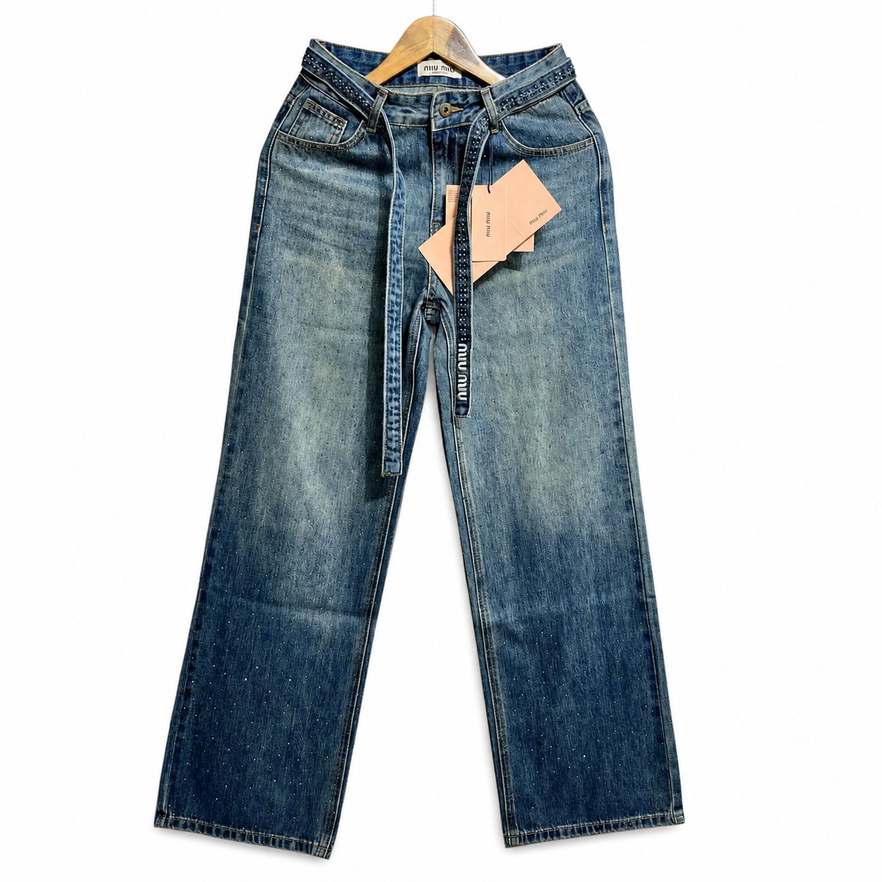 Miu Miu Studded Relaxed Fit Denim For Women
