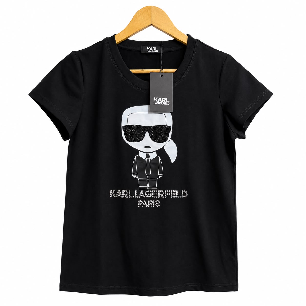 Karl Lagerfeld Black Classic Tshirt For Women
