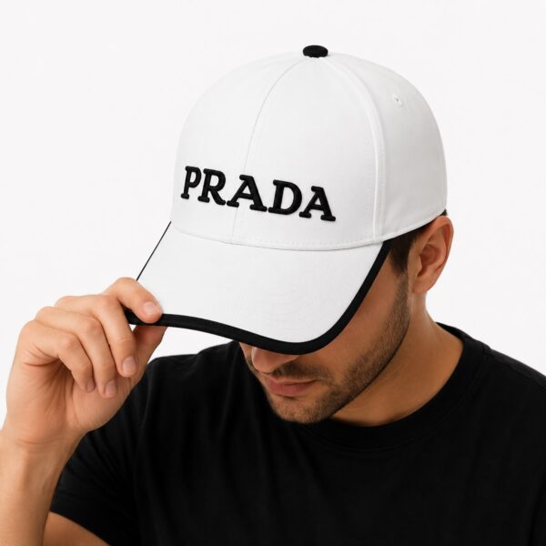 Prada White Black Baseball Cap