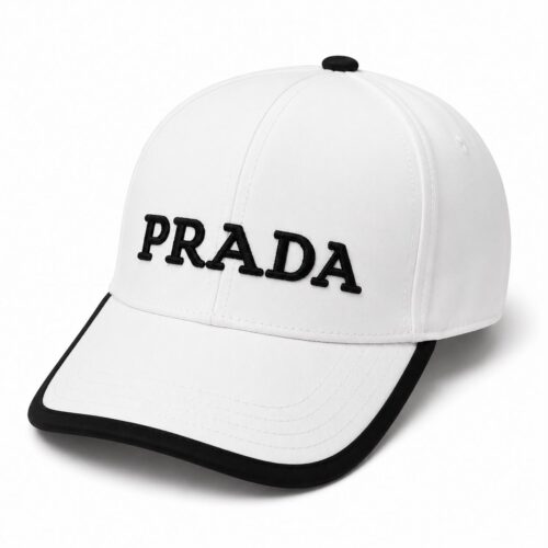 Prada White Black Baseball Cap