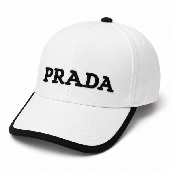 Prada White Black Baseball Cap