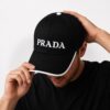 Prada Black White Baseball Cap