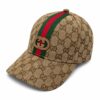 Gucci GG Stripe Khaki Baseball Cap