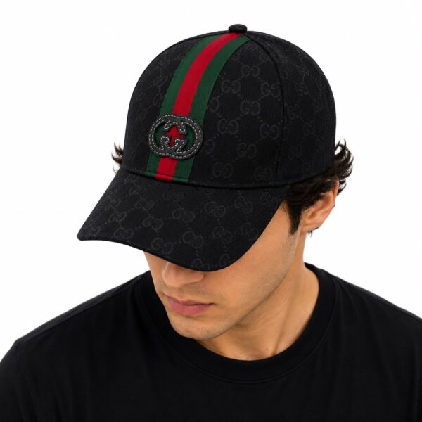 Gucci GG Stripe Black Baseball Cap