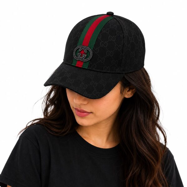 Gucci GG Stripe Black Baseball Cap