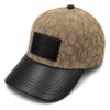 Coach Jacquard Khaki Black Leatherate Baseball Cap