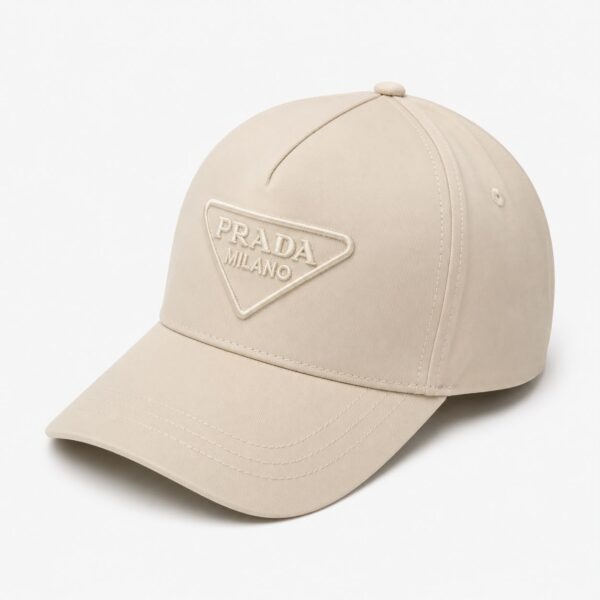 Prada Beige Logo Baseball Cap