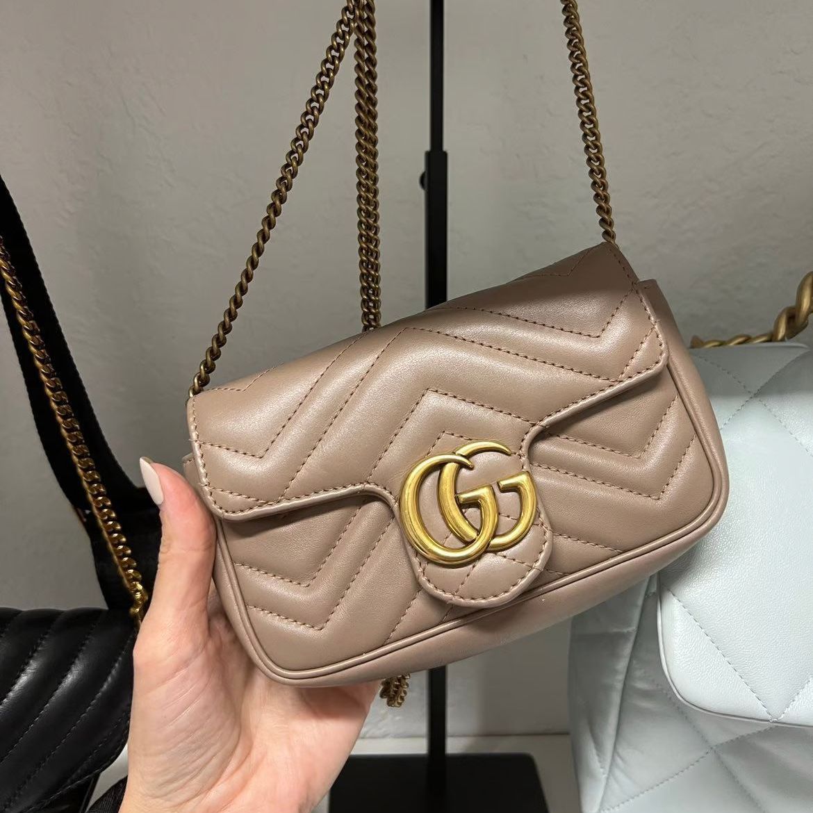 Gucci Marmont Khaki Mini Sling Bag (With Box)
