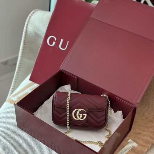 Gucci Marmont Wine Mini Sling Bag (With Box)