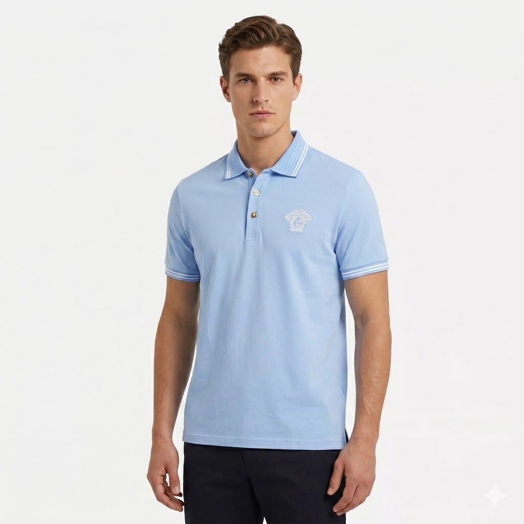 Versace Sky Blue Men's Polo tshirt