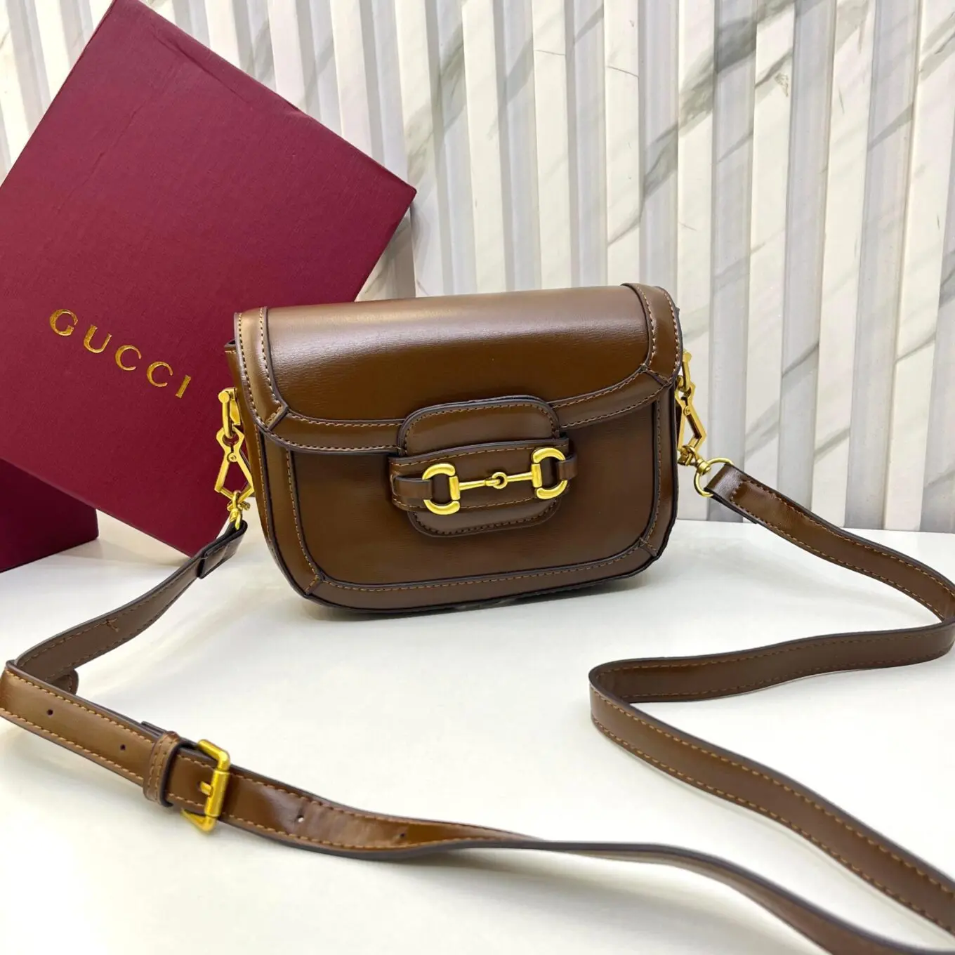 WhatsApp-Image-2025-08-07-at-11.55.11-AM-1 Gucci Mini 1955 Brown Horsebit Sling Bag (With Box)