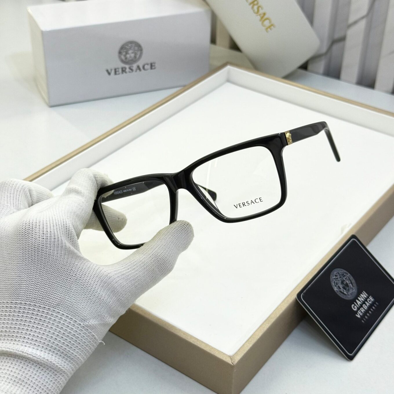 Versace Square Black Men's Eyeglasses