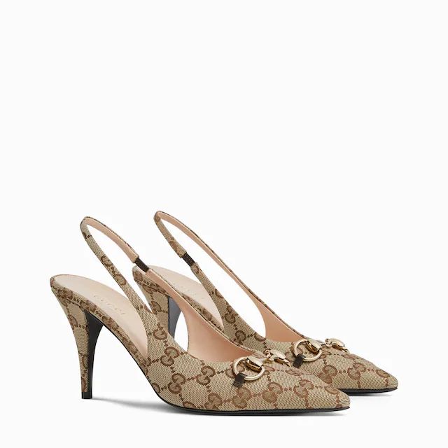 Gucci GG Horsebit Slingback Pump