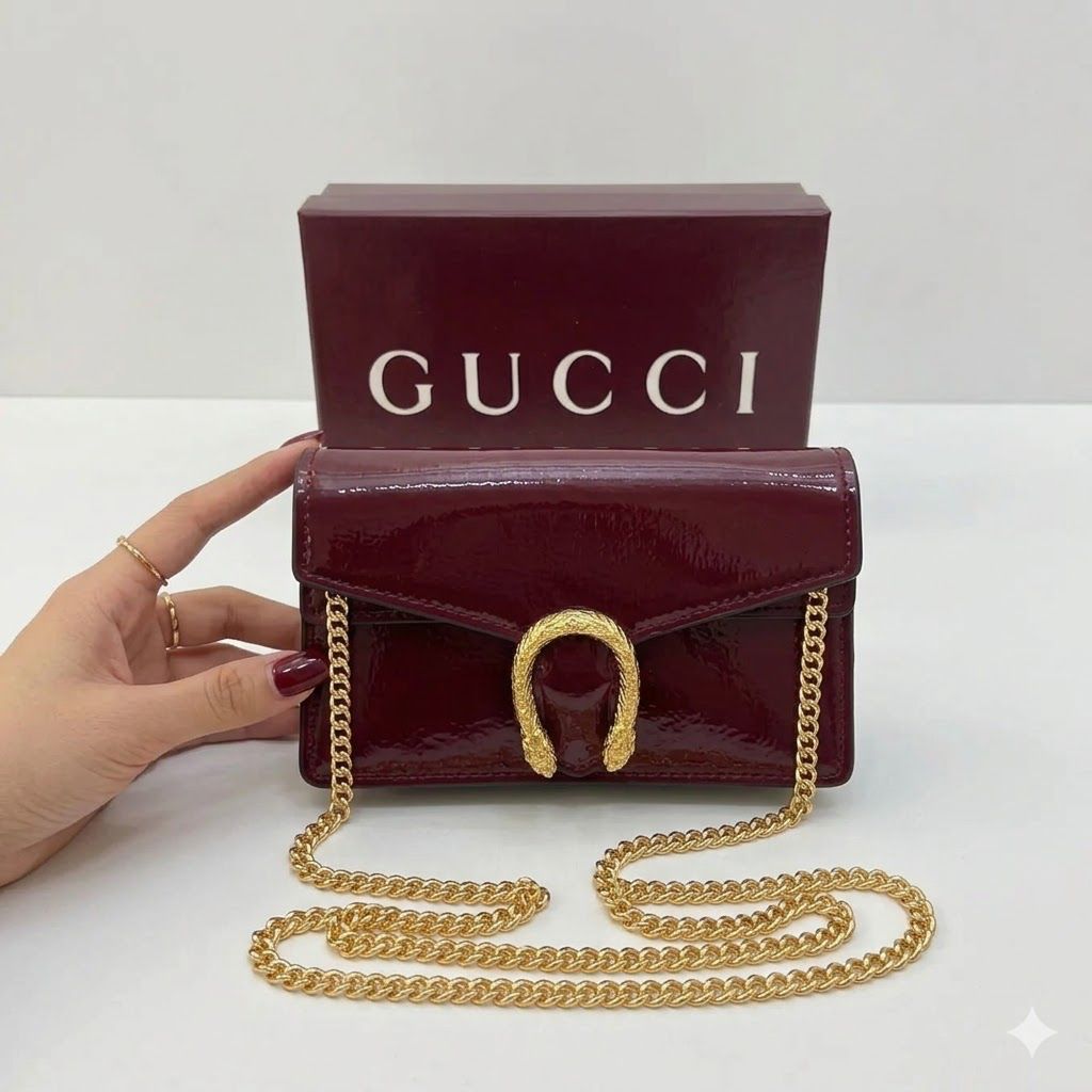 Gucci Dionysus Wine Shinny Small Sling Bag (With Box)