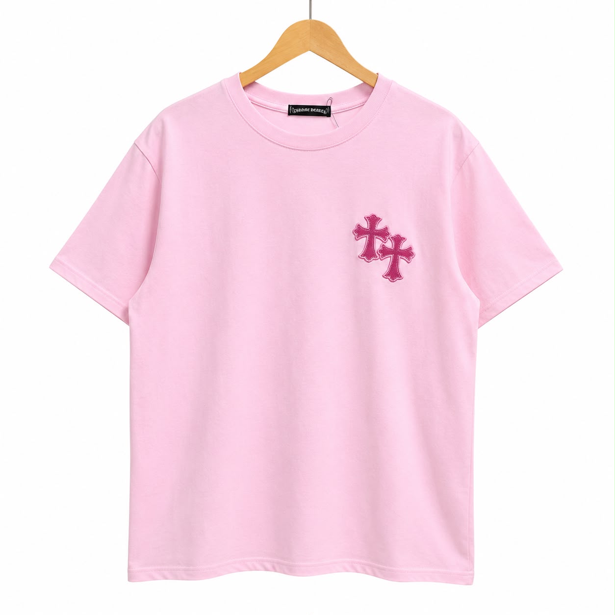 Chrome Hearts-Inspired Pink Oversized T-Shirt for Women