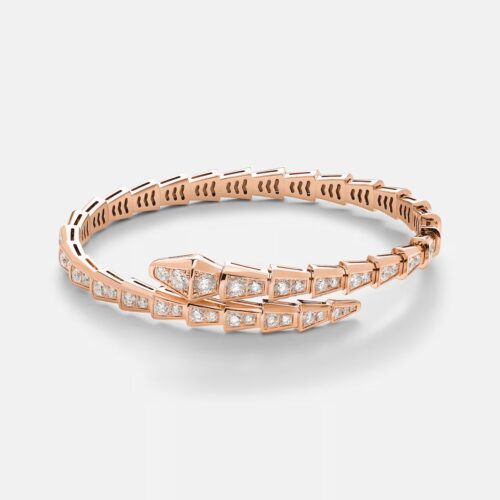 Bvlgari Serpenti Viper Full Stone Rose Gold Color Bracelet