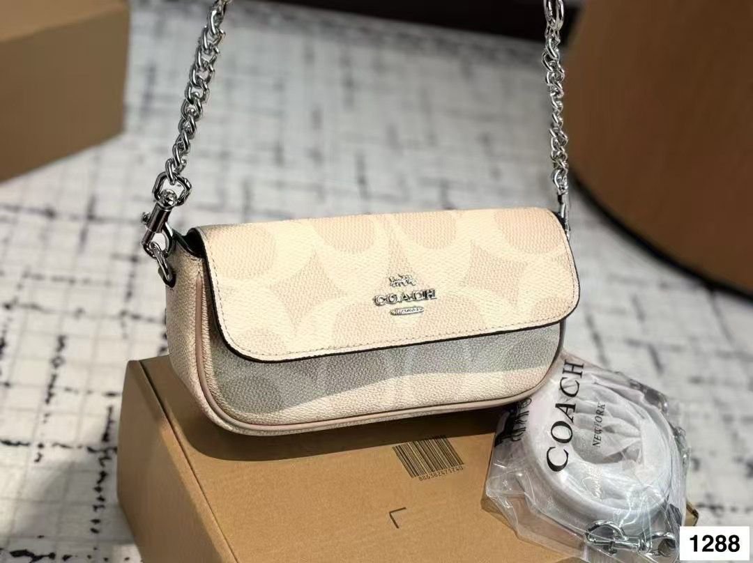 Coach Hailey Beige Flap shoulder Bag (With Box)