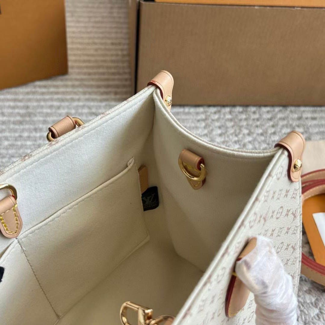 Louis Vuitton On The Go PM Beige Tote (With Double Box Packaging)
