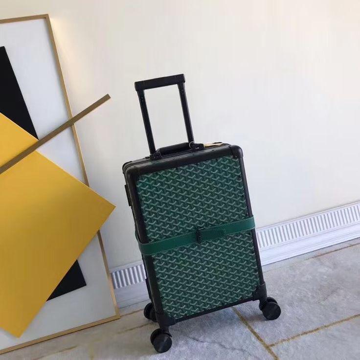 Goyard Bourget PM Green 20Inch Cabin Trolley Bag