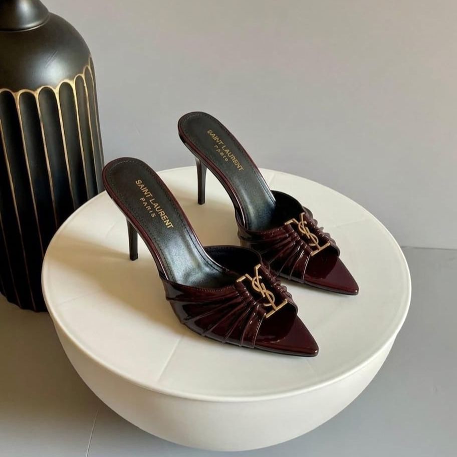 Ysl Babylone Maroon Mules