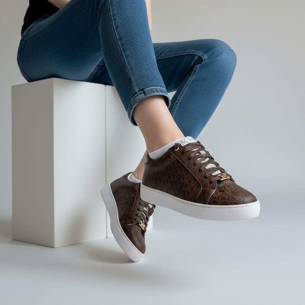 Michael Kors Keaton Logo Coffee Color Sneaker