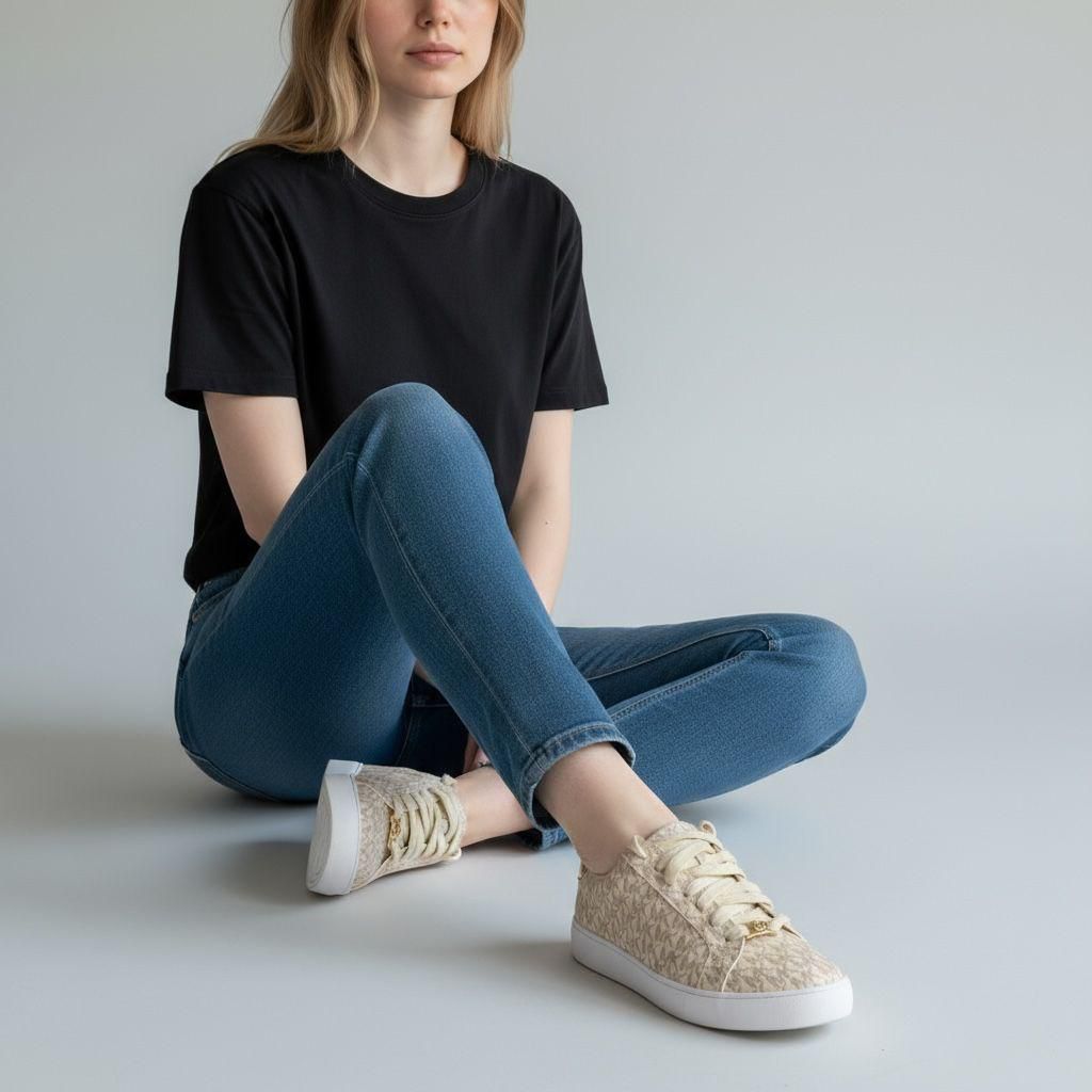 Michael Kors Keaton Logo Beige Color Sneaker