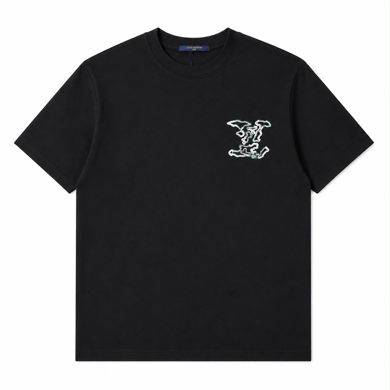 Louis Vuitton Embroidered Black T-Shirt For Men