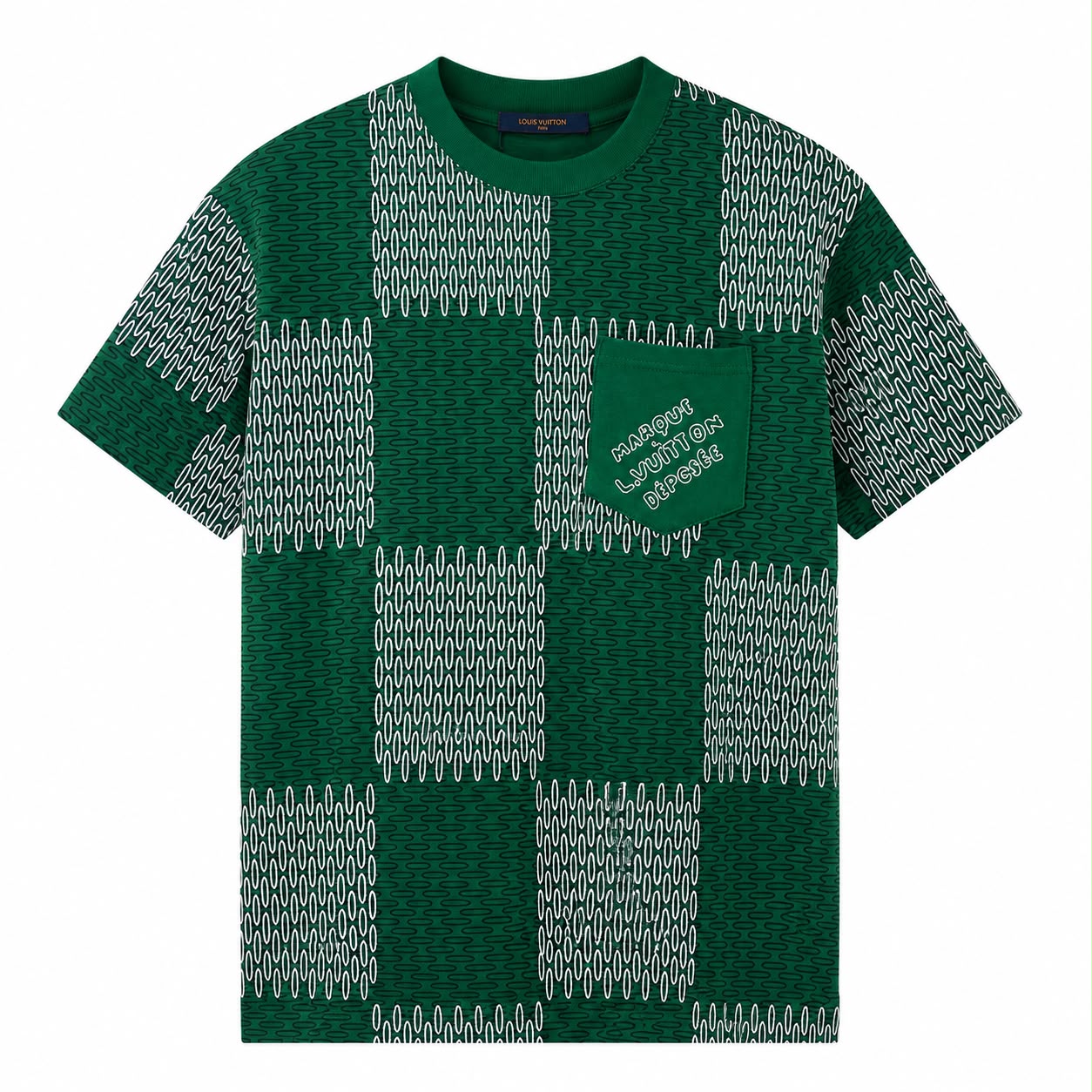 Louis Vuitton Graffic Green Tshirt For Men