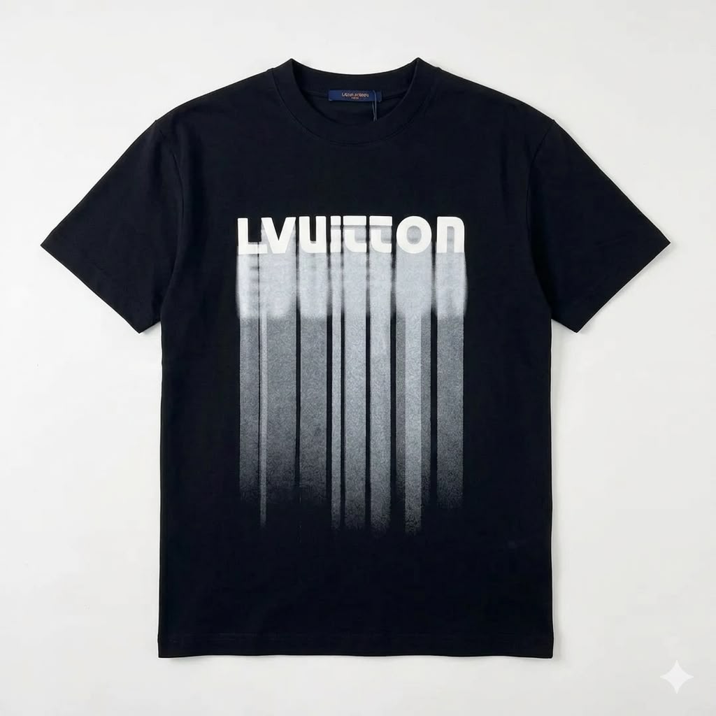 Louis Vuitton Black Gradient Logo T-Shirt For Men