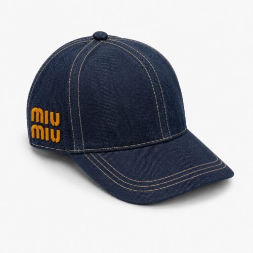 Miu Miu Blue Denim Baseball Cap