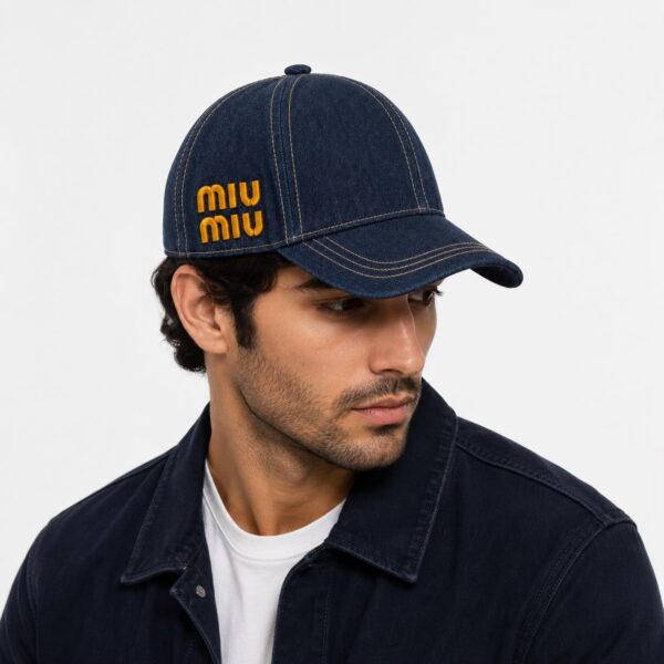 Miu Miu Blue Denim Baseball Cap