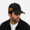 Miu Miu Black Denim Baseball Cap