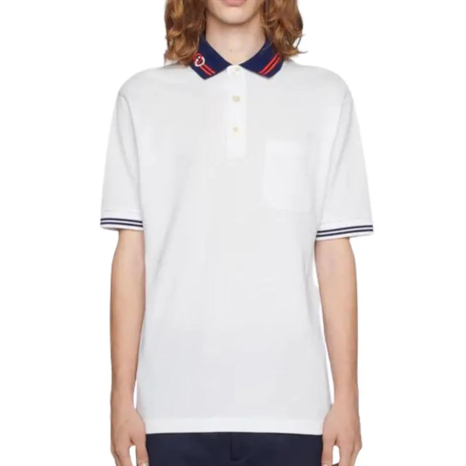 WhatsApp-Image-2025-10-08-at-5.33.12-PM-2 Gucci White Polo Tshirt with Blue Collar Trim