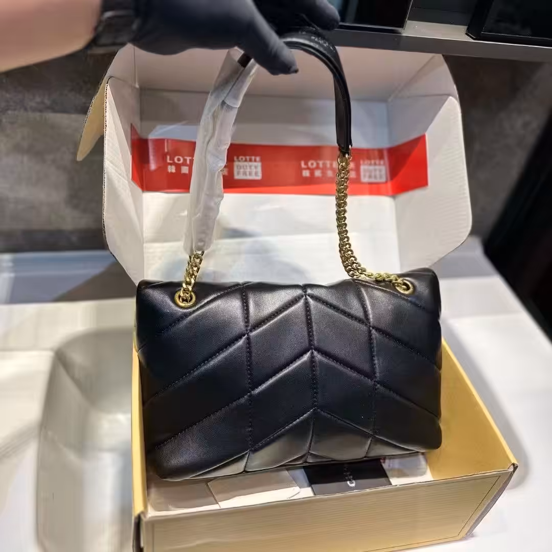 WhatsApp Image 2025-10-15 at 8.24.33 PM (1) Ysl Loulou Puffer Black Premium Shoulder Bag (With Double Box)