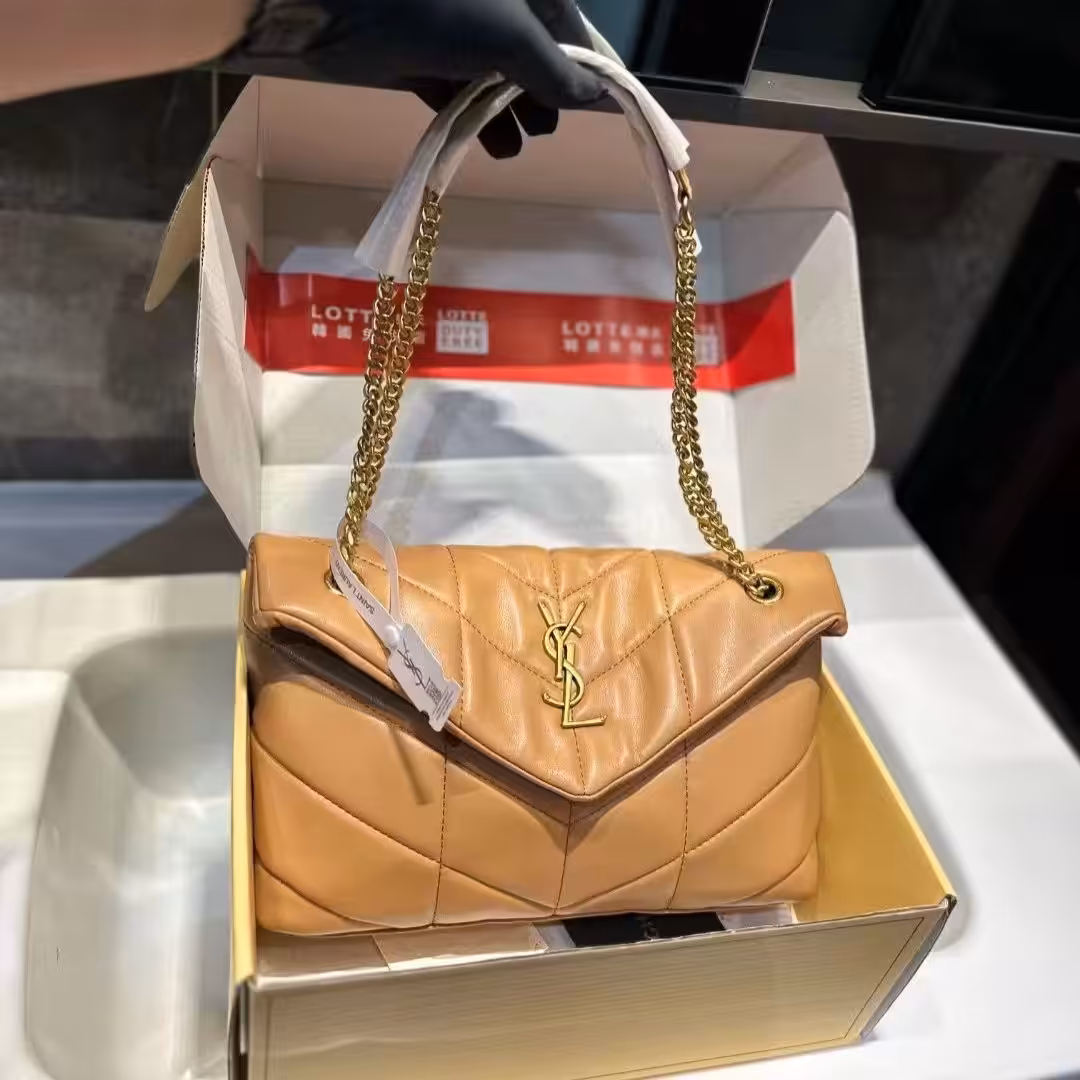 WhatsApp Image 2025-10-15 at 8.31.24 PM Ysl Loulou Puffer Apricot Premium Shoulder Bag (With Double Box)