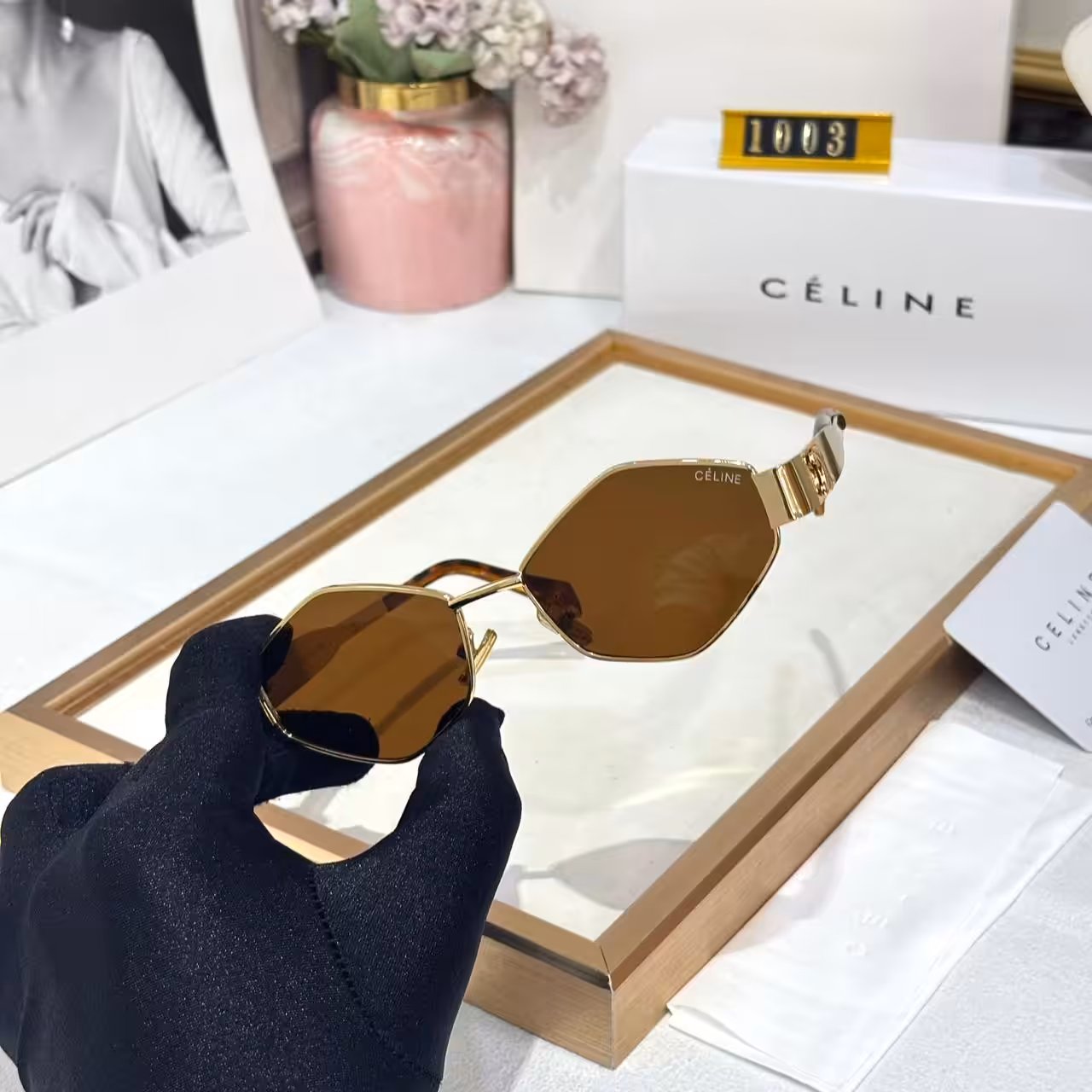WhatsApp Image 2025-10-25 at 9.10.47 PM Celine Brown Tint Hexagon Women’s Sunglass