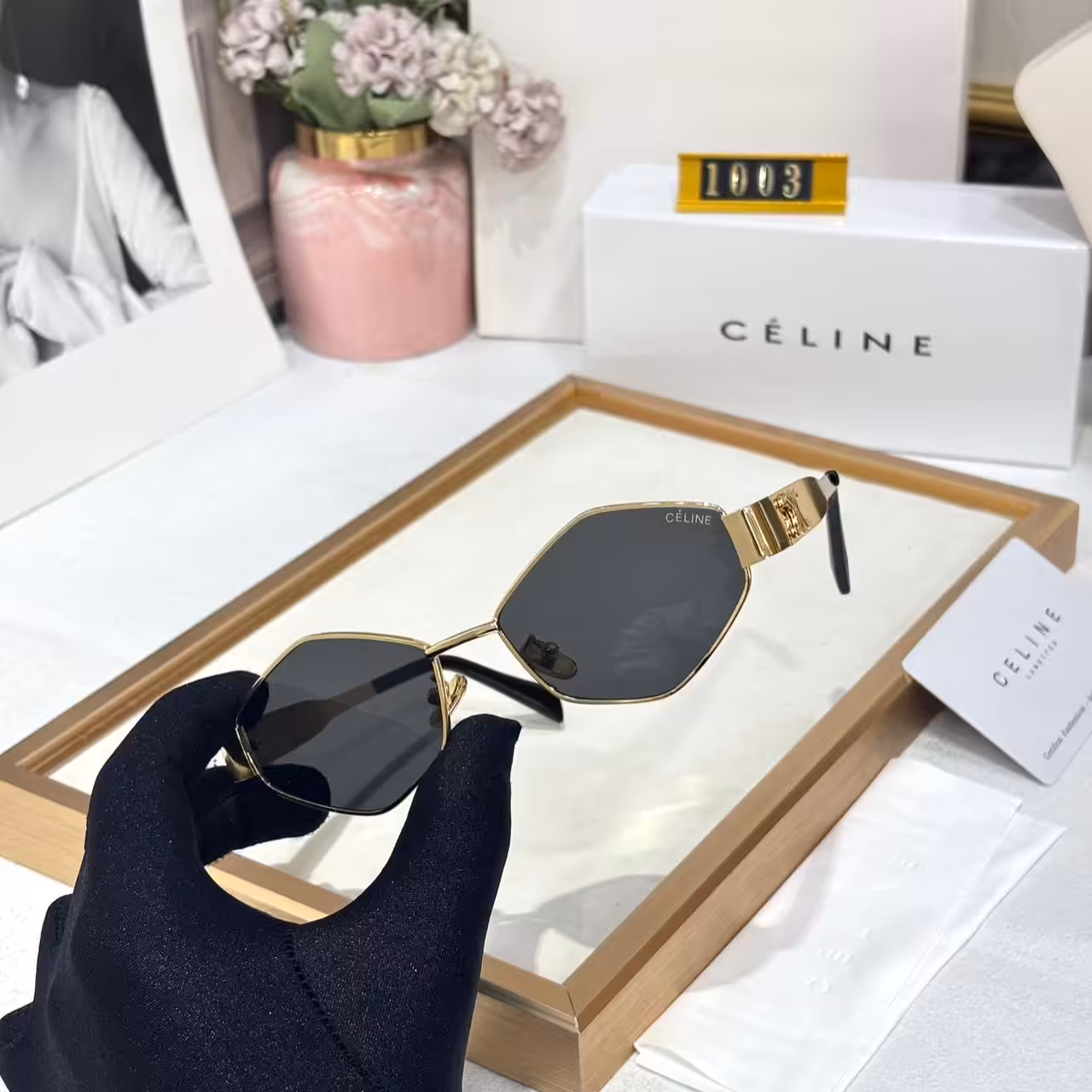 WhatsApp Image 2025-10-25 at 9.12.06 PM Celine Black Tint Hexagon Women’s Sunglass
