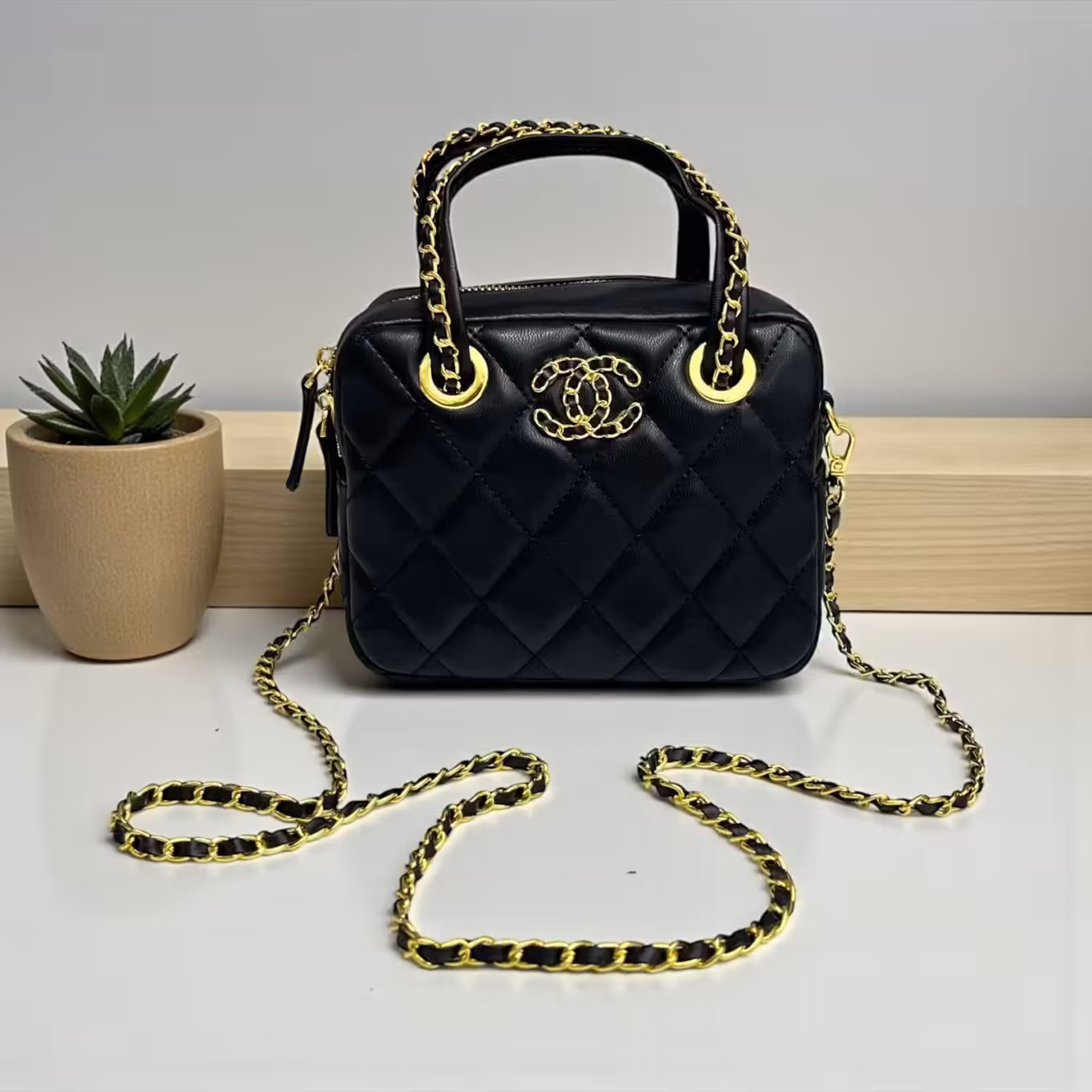 Chanel Black Bowling Sling Bag (With Box)