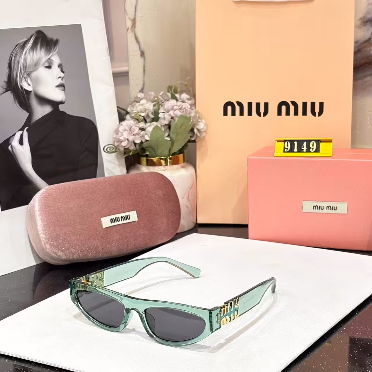 WhatsApp Image 2026-01-08 at 2.36.37 AM Miu Miu Cat eye Green Black Sunglass For Women